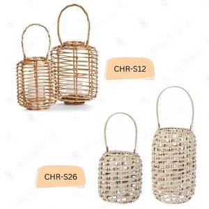 Vietrustic Stylish Woven Lantern Light <b>Hurricane</b> <b>Candle</b> Holder Bamboo Rattan Lantern Hanging <b>Candle</b> Holders - Product Image 2