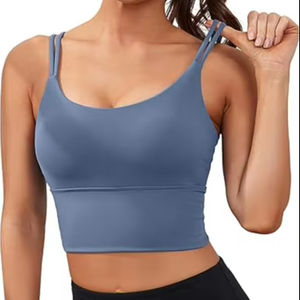 Nouveau soutien-gorge de sport sans bretelles à maintien élevé avec logo personnalisé sur le devant pour femmes, en matière respirante Spandex/Nylon - Product Image 1