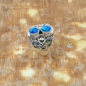 Bague délicate en opale, argent sterling 925, bague statement, bague faite à la main, design unique, bijoux en opale, cadeau de Noël pour femme - Product Image 6