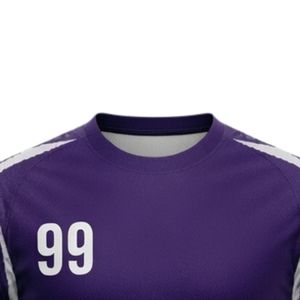 Uniforme de Balonmano Bicolor Morado y Blanco para Hombre, Jersey de Manga Corta, Ropa Deportiva de Equipo, Prenda Deportiva de Poliéster de Alto Rendimiento - Product Image 5