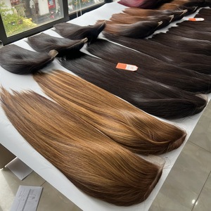 วิกผมมนุษย์แบบเต็มสีผสมสีเปียโน AZ08ทรงตรงกระดูกกระจก - Product Image 6