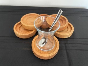 Unique Design Vintage New Arrival Round Natural Finished Wooden Serving Coaster Tea Drinks Juices Snacks Purpose <b>Table</b> Decorate - Product Image 2