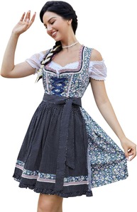 Women's Bavarian Dirndl Dress Oktoberfest Costume Traditional German <b>Beer</b> Festival Polyester Adult Party Cosplay Outfit Apron - Product Image 5