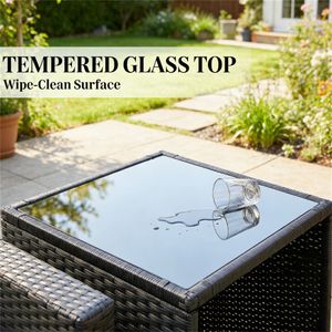 Set da Giardino a 3 Pezzi Blu Scuro per Terrazza e Taverna - Product Image 3