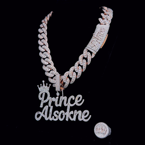 Colgante de Corona Personalizado con Nombre en Plata 925 y Moissanita para Hombre, Letra Escrita con Incrustaciones de Diamantes, Joyería de Lujo Personalizada, Regalo - Product Image 4