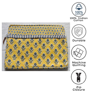 Funda para Portátil Clásica, Suave, Estampada a Mano con Diseño Rajasthani, Acolchada, con Múltiples Bolsillos y Cierre, de Algodón Puro, Ecológica, al por Mayor - Product Image 4