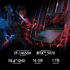 M.S.I Katana 15HX Gaming Laptop, NV/ IDIA Ge .Force RTX 5070 8GB GDDR7 GPU, 14th Gen Intel i7, 15.6", 32 GB DDR5 RAM, 2 TB <b>SSD</b> - Product Image 2