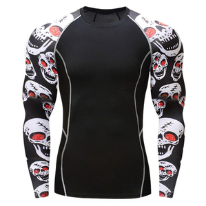 Camiseta de compresión para grappling y MMA, diseño personalizado por sublimación, Rashguard BJJ, estampado personalizado, tecnología OEM para hombre, manga larga - Product Image 1