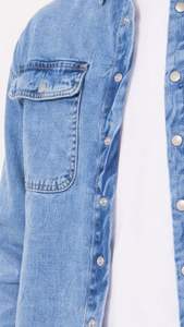 Vestes en jean pour hommes, sur mesure en usine, en coton, pour l'extérieur, style streetwear, coupe oversize, avec poches avant, bleues - Product Image 4