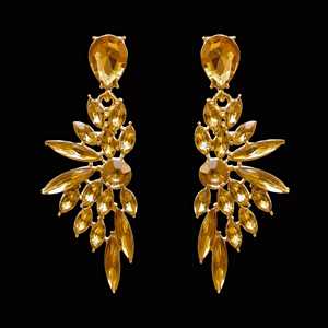 PRAO Luxe Marquise Crystal Half Flower Danglers Pendientes colgantes finos - Product Image 3