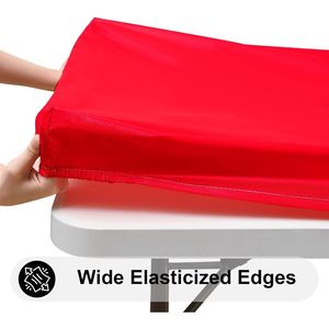 Tovaglia Rettangolare Pieghevole 6ft con Elastico, Rivestimento in Vinile Impermeabile e Lavabile con Retro in Flanella - Product Image 2