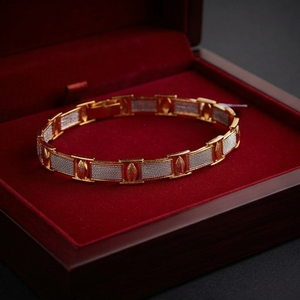 PULSERA DE ESLABONES TEXTURIZADOS EN TONOS ORO Y PLATA PARA HOMBRE DIVYORO - Product Image 3