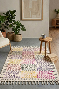 Alfombra de patchwork Kantha de algodón indio hecha a mano, antideslizante y ecológica para uso en oración, tamaños 2x3/2x4/3x5 pies - Product Image 6