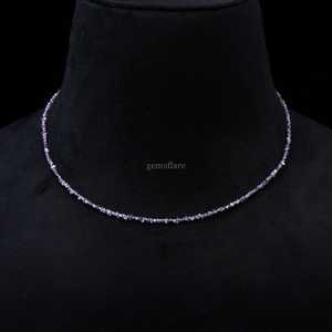 Collar de Cuarzo Tanzanita Púrpura con Diamantes Herkimer en Bruto, Joyería de Cristal Hecha a Mano, Collar Llamativo con Piedra de Nacimiento de Abril, Venta al por Mayor - Product Image 5