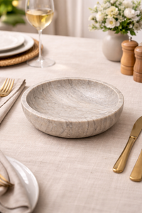 Tazón de gran venta con base de resina color marfil, diseño elegante para decoración del hogar, cocina y comedor, en oferta. - Product Image 3