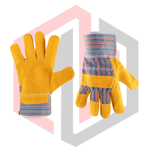 Gants de travail en cuir de vachette, antistatiques, résistants aux déchirures, respirants, anti-coupures/anti-chaleur, texture grainée, sans silicone - Product Image 4