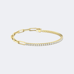 Pulsera de Diamantes de 1.51 CTW, Color D-E-F, Claridad VVS-VS, Corte Brillante Redondo, Oro de 14K, Joyería de Lujo Sostenible Certificada, Regalo - Product Image 1