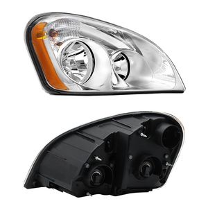 Fari anteriori alogeni e xeno (coppia) per Freightliner Cascadia 2008-2016, con alloggiamento cromato e catarifrangente ambra, sinistro e destro - Product Image 2