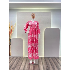 DESIGNER RAYON CHAIN <b>STITCH</b> WORK KURTI and PALAZZO in <b>PINK</b> - Product Image 2