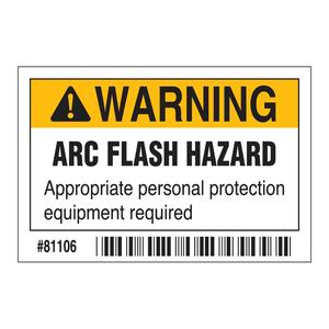 Étiquettes d'avertissement de risque d'arc électrique Brady durables et autocollantes, ovales mates avec notice PPE en creux pour installations électriques - Product Image 2
