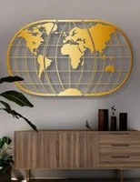 Globe terrestre en métal Art Déco, décoration murale pour salon et chambre, disponible à la vente, directement de l'usine.