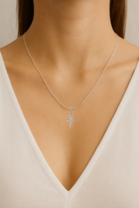 Collar con Colgante de Plata de Ley 925 con Baño de Oro Vermeil, Diamante Cultivado en Laboratorio, Colgante Personalizado Unisex, Plata 92.5, Joyería Fina, OEM, ODM - Product Image 6