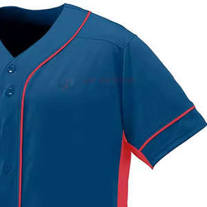 High Quality Custom Made Design Baseball Jersey Short Sleeve Quick Dry Breathable V-Neck Collar for Online Sale - Product Image 2
