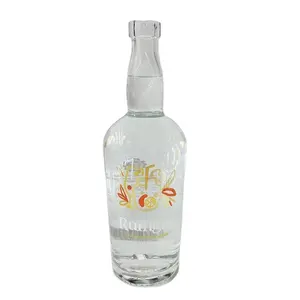 Luxo personalizado 350ml 500ml 700ml 750ml 1000ml de Rum Gin Licor Vodka Whisky Garrafa de Vidro Espírito