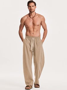 Pantalon de jogging ample et confortable pour homme, 100 % coton, uni, doux, léger, style streetwear, décontracté, avec poches - Product Image 5