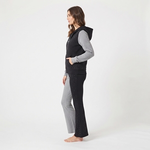 Conjunto Deportivo de 2 Piezas para Mujer, 100% Algodón, Sudadera con Pedrería y Pantalones, 2 Tonos, Ropa Casual de Invierno - Product Image 4