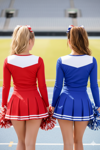 Service personnalisé, prix OEM, style moderne, tissu en spandex/polyester haute durabilité, uniformes de cheerleading imprimés pour femmes, confortables - Product Image 3