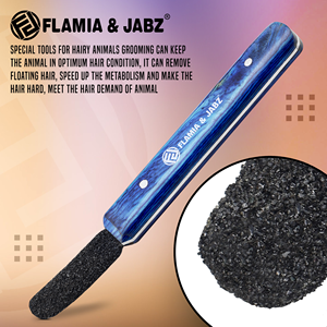 FLAMIA & JABZ Dog <b>Nail</b> <b>File</b> Blue Plastic Handle Soft Brush For Dogs Grooming Tool Modern Design Metal stripping stone - Product Image 3