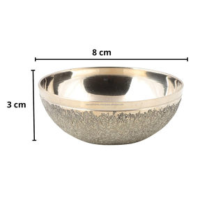 Handcrafted Ayurvedic Kansa Vatki Bowl Set Textured & Polished Bronze Metal Foot Massager <b>Cups</b> for Spa Padabhyanga - Product Image 2