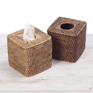 Support en rotin durable pour boîte à mouchoirs, fournitures de bureau et maison, boîtes à serviettes en papier tressé - Product Image 1