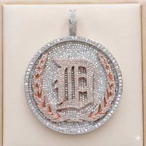 Iced 925 Silver Gold Plated Big Circle Moissanite Custom Name Initial Alphabet Letter Pendant HipHop Rapper Party Necklace Charm - Product Image 3