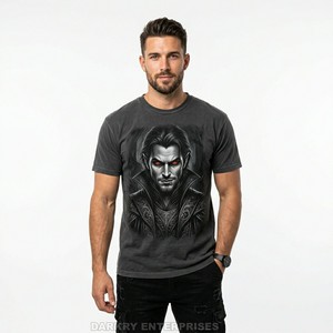 T-shirt graphique chauve-souris bleu marine pour homme, imprimé animal gothique, en coton premium personnalisé, streetwear, art sombre, vêtements pour homme - Product Image 3