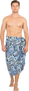 Pareo Sarong Casual de Lino para Hombre, Estilo Tailandés, Color Sólido, para Vacaciones en la Playa - Product Image 1