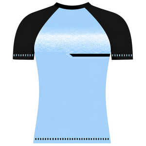 Camiseta Deportiva Personalizada Azul Bebé y Negra, Manga Corta, Cuello Redondo, Uniforme Deportivo para Equipo, Transpirable y de Alto Rendimiento - Product Image 2
