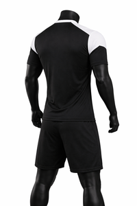 Conjunto de Uniforme de Fútbol Personalizado en Blanco y Negro para Hombre, Camiseta y Pantalones Cortos de Fútbol, Secado Rápido, Transpirable, 100% Poliéster, OEM, ODM - Product Image 6