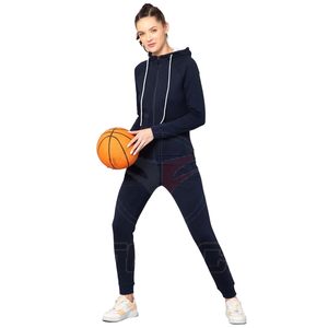 Conjunto Deportivo de Dos Piezas para Mujer, Sudadera con Capucha y Pantalones Deportivos con Cremallera, Felpa Suave y Cálida, Ropa Deportiva para Gimnasio, Entrenamiento, Correr, Moda - Product Image 1
