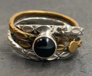 Vintage <b>Garnet</b> Sterling <b>Silver</b> Yellow Metal <b>Ring</b> Handmade Red Gemstone Jewelry Elegant Fashion <b>Ring</b> Women - Product Image 1