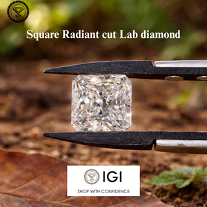 Diamant de laboratoire taille carrée radiant 1,0 ct 2,0 ct couleur E pureté VVS2 certifié IGI CVD, diamant non monté pour la fabrication de bijoux de luxe - Product Image 1