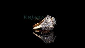 Bague de fiançailles de luxe pour femme en argent 925 et or massif 18 carats avec diamant de laboratoire taille brillant rond couleur D - Product Image 3
