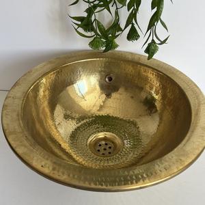 Lavabo en laiton fait main de qualité supérieure, lavabo de salle de bain de luxe, bol en métal doré pour comptoir, décoration pour la maison, l'hôtel, le restaurant - Product Image 4