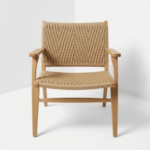 Fauteuil en teck massif avec corde tressée, chaise de salle à manger moderne, mobilier commercial pour hôtels et restaurants, fournisseur OEM d'exportation de Jepara, Indonésie - Product Image 2