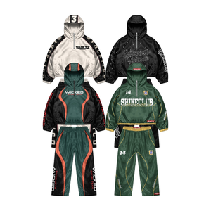 Ensemble de survêtement coupe-vent multi-designs |   Sweat à capuche court et pantalon Vaultz Wicked Saint FC |   Ensemble de veste streetwear - Product Image 1