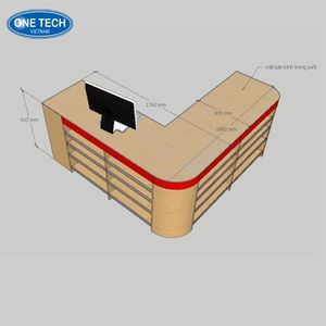 Mostrador de caja con superficie de vidrio / Escritorio de caja de vidrio templado Vietnam One Tech Combinación Libre 0.55m - Product Image 2