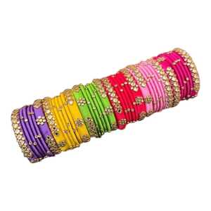 Nouveaux modèles de bracelets en fil de soie avec cristaux plaqués or multicolores, bijoux de mode pour femmes, ensembles de bracelets pour mariage et fêtes - Product Image 1
