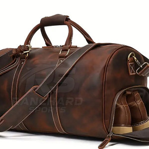 Fashion Leather Travel Duffle Bag Gym Sports <b>Luggage</b> Carry Bag Lightweight Strong Build Leather Duffle Bags - Product Image 4