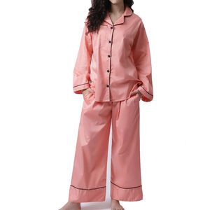 Conjunto de Pijamas Térmicos para Mujer, Personalizados con Logotipo en la Parte Delantera, Manga Corta, Algodón - Product Image 1